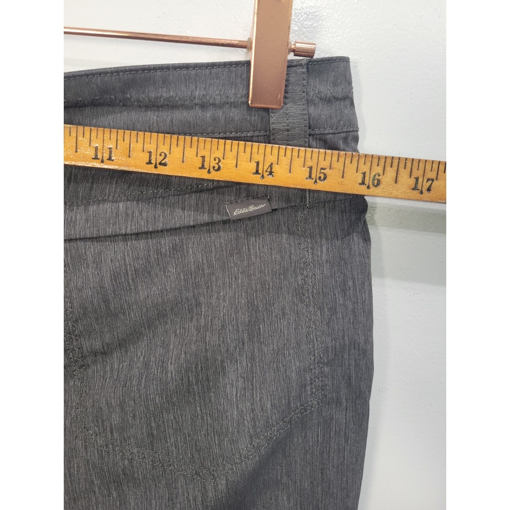 Eddie Bauer Gray Heathered Ruched Ankle Hiking Travel Pants Womens Sz 8 31 - Picture 4 of 7